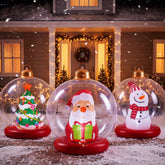 Jetec front view of three inflatable balls showing festive yard impact