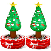Jetec front view of inflatable tree cooler showing festive design and easy access