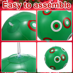 Jetec balls hanging on porch rail brightening outdoor entrance