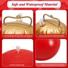 Jetec inflated balls on lawn—large festive ornaments that draw attention