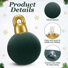 Jetec inflated Christmas balls arranged on porch, instantly festive outdoor decoration
