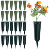Jetec front view of cemetery vase showing upright neat display benefit