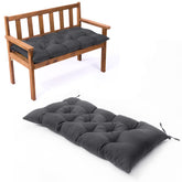 JimysCo front view of dark gray tufted cushion showing clean fit and comfort