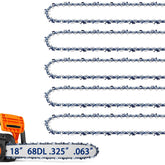 JINFFR 5-pack chains front view showing neat stacked chains and labeling for easy replacement