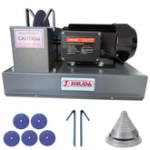 Jinlida front view of sharpener showing controls and wheel, clear workspace benefit