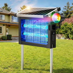 Jinyeda front view showing lamp and projector, enhances outdoor evenings