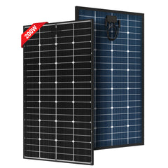 JJN bifacial 200W front view showing full module and panel benefit