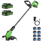 JKLARI front view of weed wacker showing full tool and guard, clear yard control