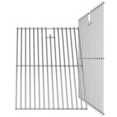 jkxoo front view of two stainless steel grates showing fit and finish for easy replacement