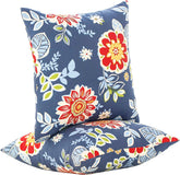 JMGBird front view of 18x18 floral pillows showing vibrant colors and outdoor appeal