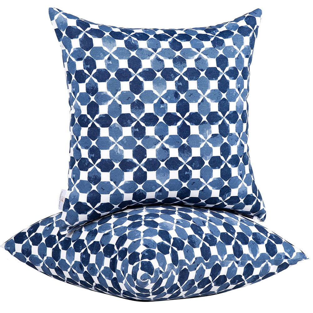 JMGBird front view of two pillows showing pattern and comfort benefit