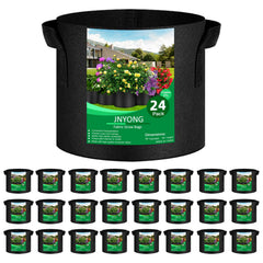JNYONG front view of 24-pack grow bags showing compact packaging and quantity benefit