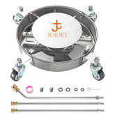 JOEJET undercarriage front view showing robust stainless-steel head and dual jets, enhances cleaning reach