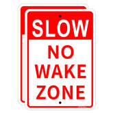 Joffreg front view showing clear slow down no wake message and reflective benefit