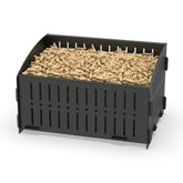 johgee pellet basket front view showing compact shape and durable construction