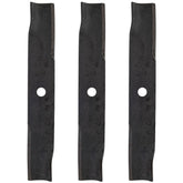 John Deere pack of three mower blades front view showing OEM quality and fit
