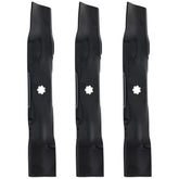 John Deere GX21784 blades front view showing packaged three-pack for easy replacement