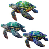 John's Studio turtle front view showing colorful finish and weatherproof style