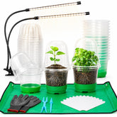 Jollidecor front packaging showing full 59-piece seed starting kit and components