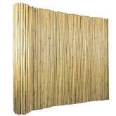 Jollybower front view of rolled bamboo screen showing natural finish and compact packaging for quick setup