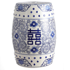 JONATHAN Y front view showing blue and white Double Happiness design and durable form