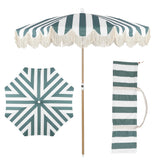 JONATHAN Y front view of striped umbrella providing cool shade
