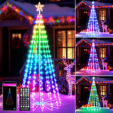 Joomer front view cone tree showing full 8ft illuminated display and curb appeal