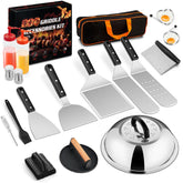 Joyfair front view of full 18-piece kit showing tools and bag for complete griddle setup