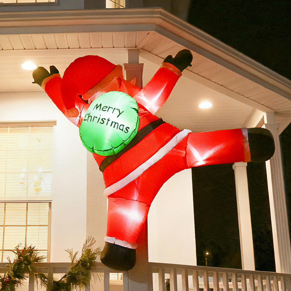 joyhalo hanging Santa front view showing full 6ft inflatable with bright colors and easy setup