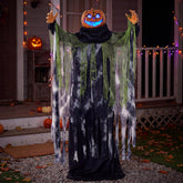JOYIN front view of 72-inch animatronic pumpkin ghost creating yard focal point