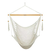 JoyView front view of hammock chair showing natural white seat and spreader bar for comfortable lounging