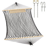JoyView hammock front view showing full bed and spreader bars for comfortable lounging