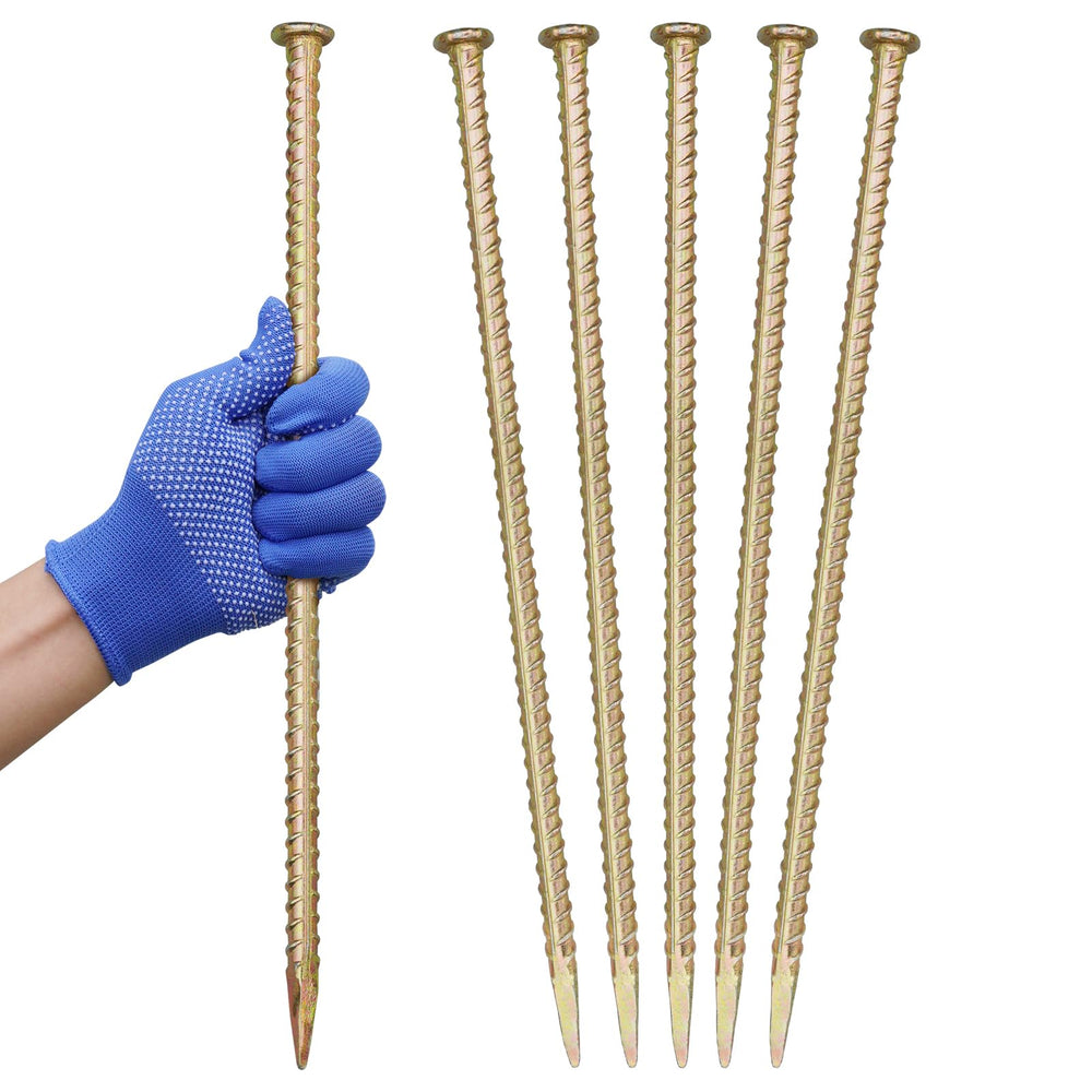 JPOIP front view of 10-pack galvanized rebar stakes showing packaging and value
