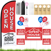 Jsngbse front view of double-sided open house flag showing high visibility