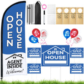 Jsngbse large double-sided flag with poles showing property branding and improved street visibility