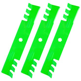 JSXDNWYJ front view of replacement mulching blades showing fitment benefit