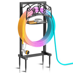 jsyonii front view showing freestanding hose holder and tidy coil benefit