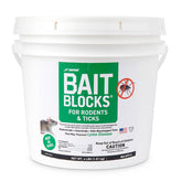JT Eaton front pail showing 64 bait blocks and resealable lid for easy storage and transport