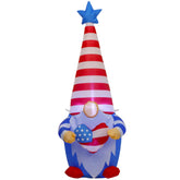 Juegoal gnome front view showing patriotic colors and clear yard presence