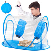 Juexica front view clear PVC workstation showing visibility and contamination control