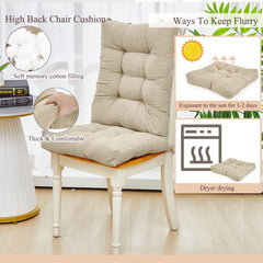Juexica seat and back cushions laid flat to show size comparison and fit options