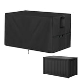Jungda front view of cover fitted on deck box protecting from weather
