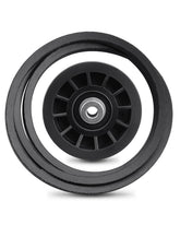 JUQAFY front view of idler pulley and drive belt showing kit completeness and fit benefit