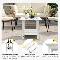 juserox side table with measuring tape showing 17-inch height for scale