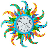 Jusimux front view sun clock showing bold blue frame and readable face