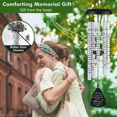 JUST FOR WIND sympathy card beside chime in box showing ready-to-gift convenience