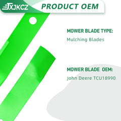 JXJKCZ blades mounted on mower deck cutting grass for consistent cut benefit
