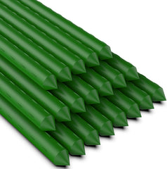 Jxrhy 20-pack front view showing green coated 6ft plant stakes for strong seasonal support