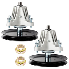 JYLEYJ front view of assembled deck spindle showing correct fit and mounting ease