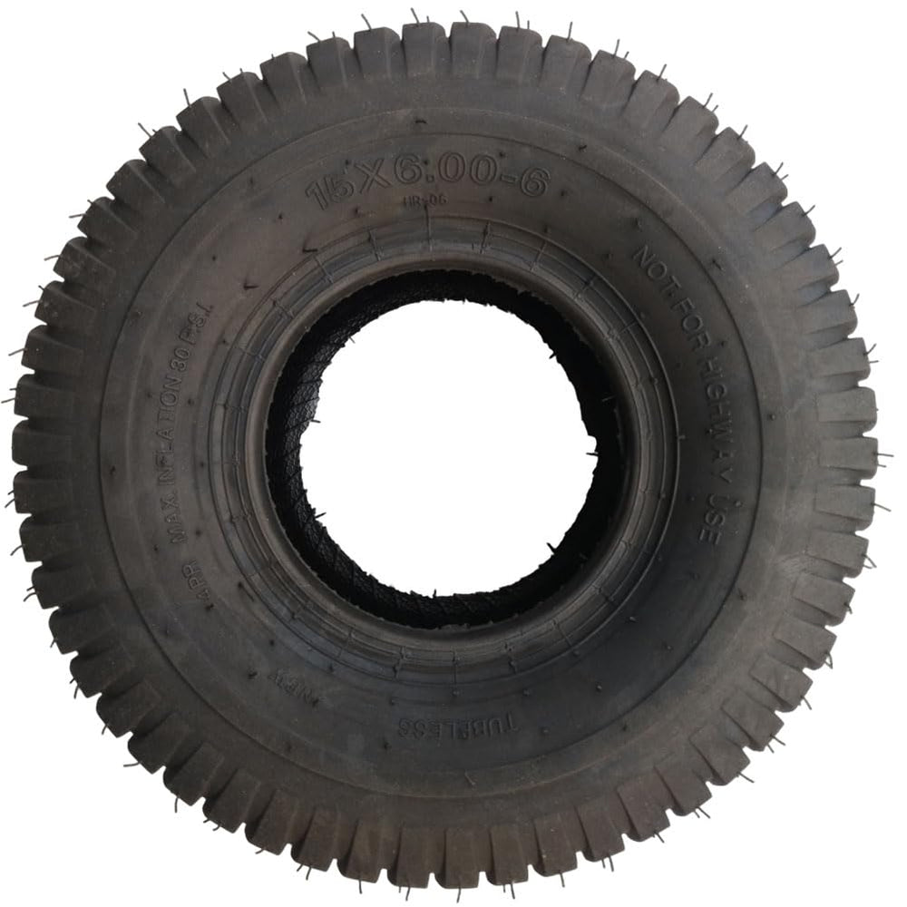 Jzcthg front view of tire showing tread pattern and turf protection